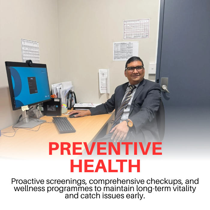 Preventive Health - Proactive screenings, comprehensive checkups, and wellness programmes to maintain long-term vitality and catch issues early.